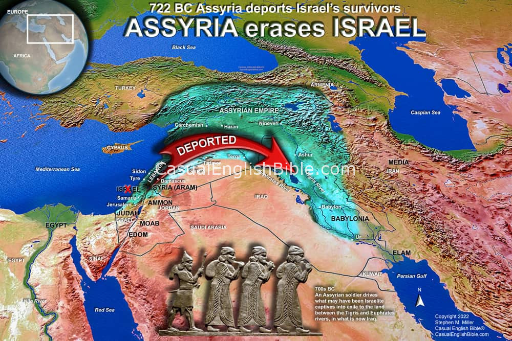 Bible map of Assyria erasing Israel from the world map