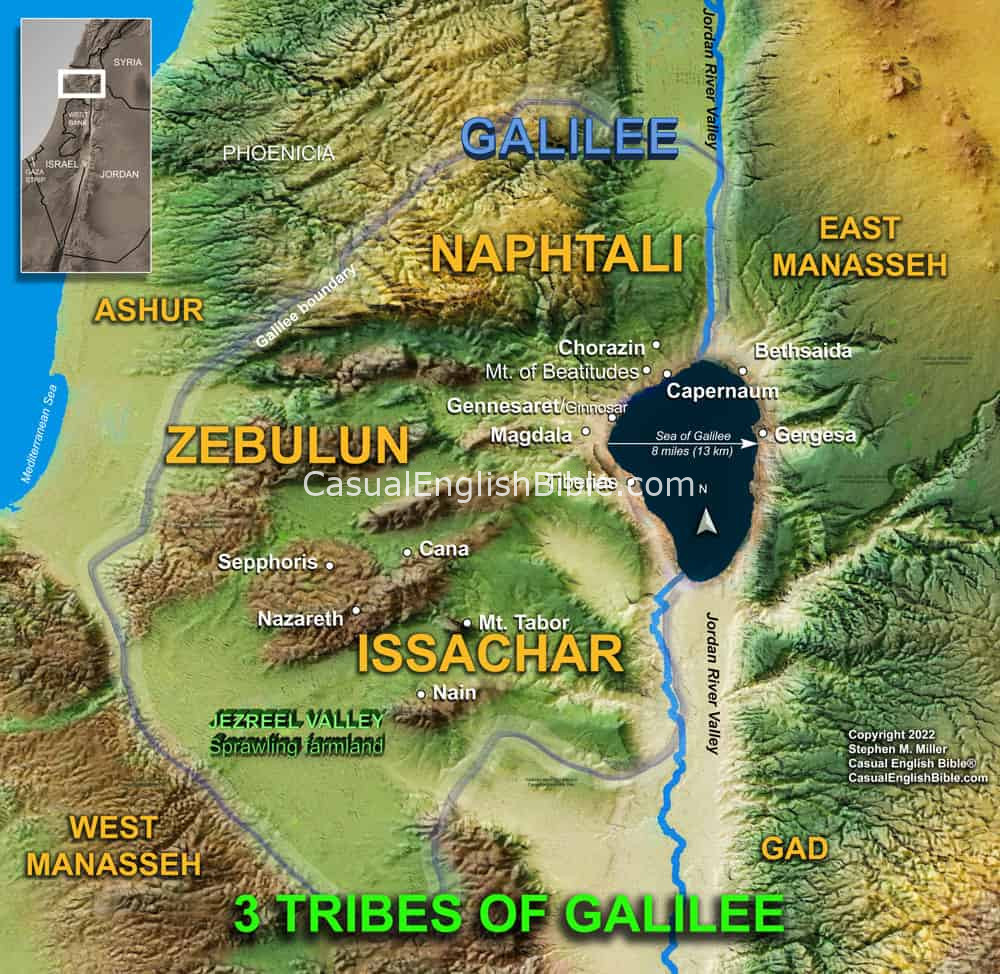 map of 3 tribes of Galilee