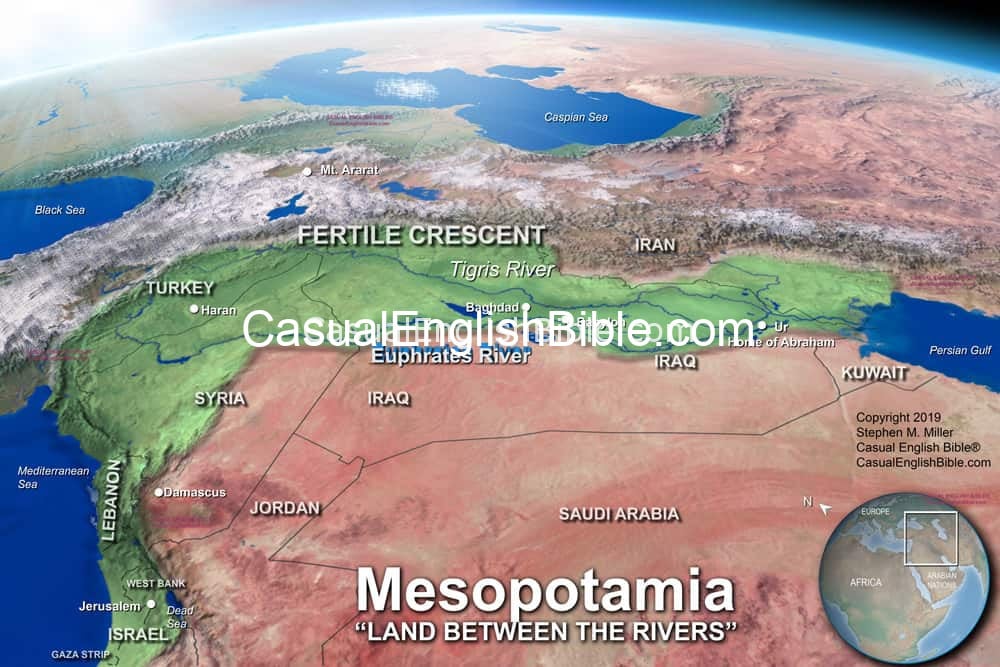 Bible map Euphrates River and Tigris River in Mesopotamia Fertile Crescent Bible map Euphrates River and Tigris River in Mesopotamia Fertile Crescent