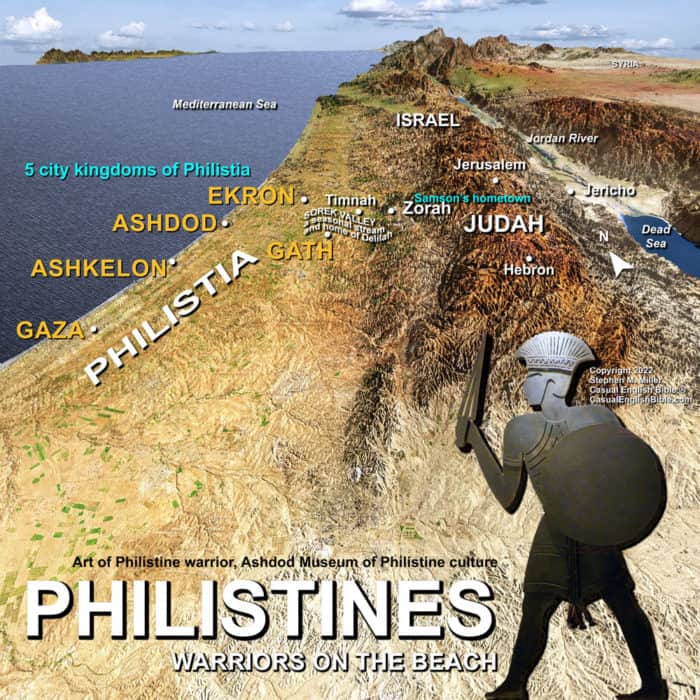 Bible map of Philistine cities
