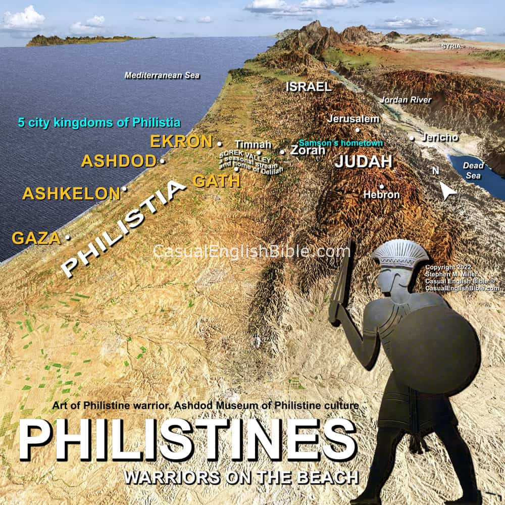Bible map of Philistine cities