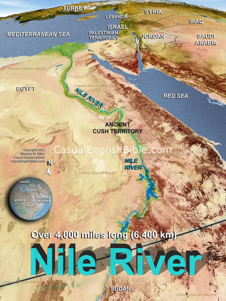 Map: Bible map of Cush along the Nile River