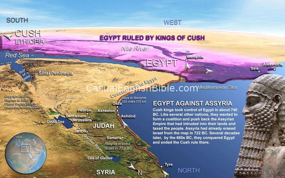 Bible map of Cush ruling Egypt
