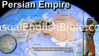 Bible map of Persian Empire freeing Jews