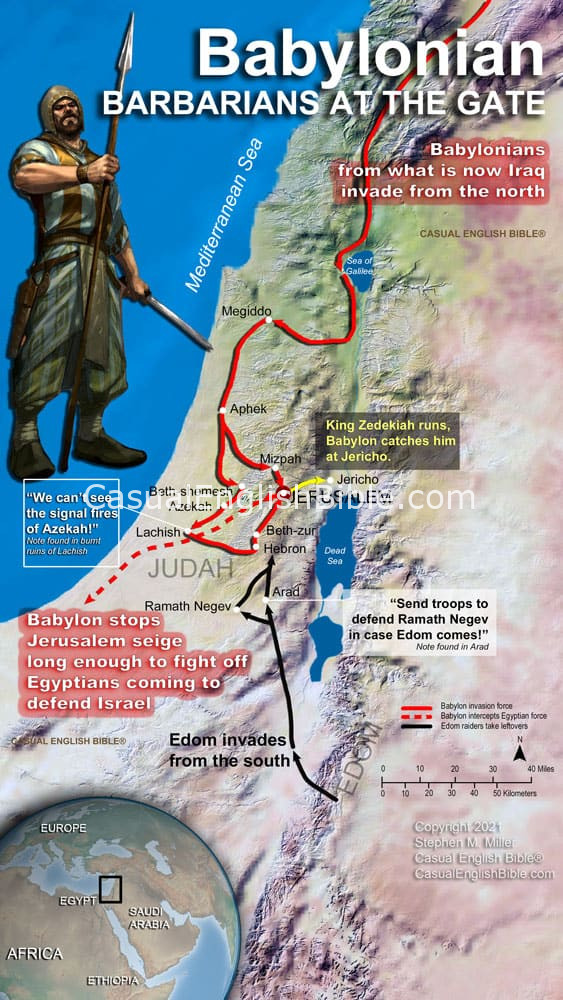 Map: Bible map of Babylonians conquering Jerusalem