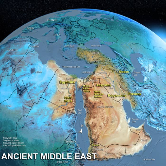 Bible map of ancient Middle East for Isaiah 60 Bible map of ancient Middle East for Isaiah 60