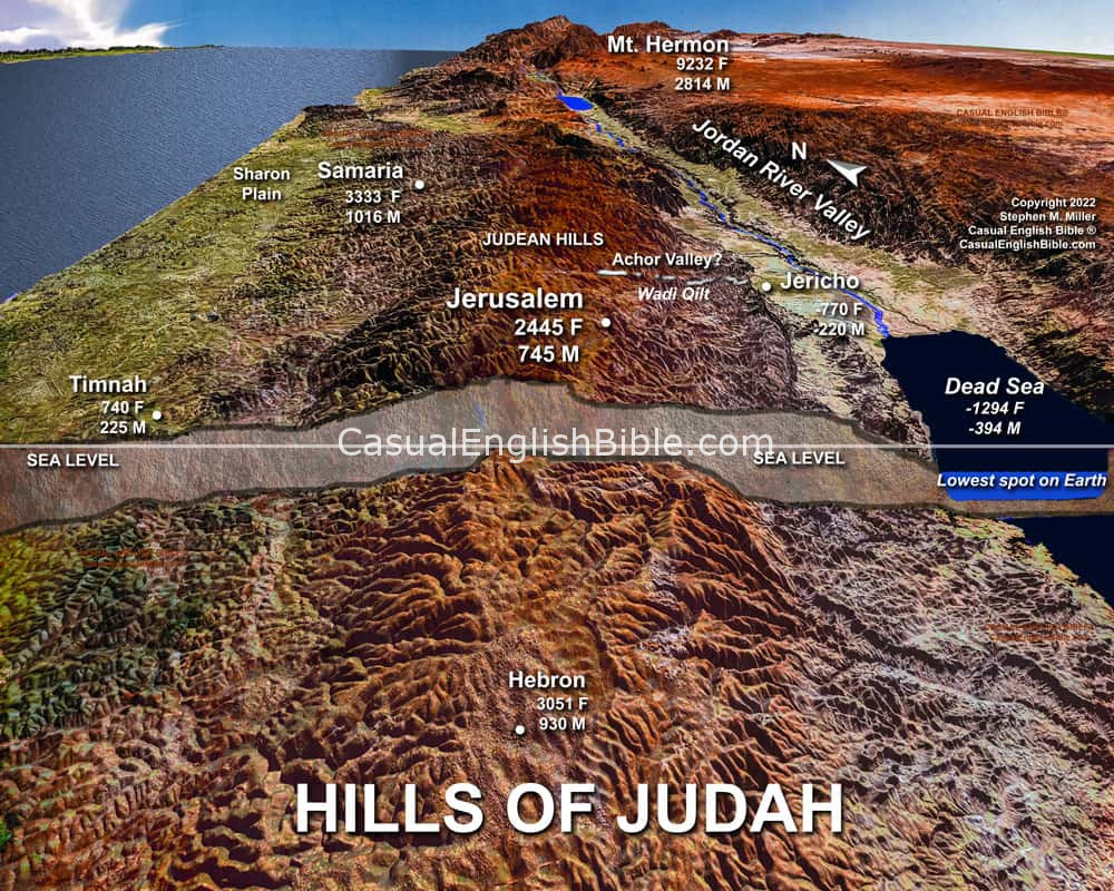 Map: Bible map of hills of Judah
