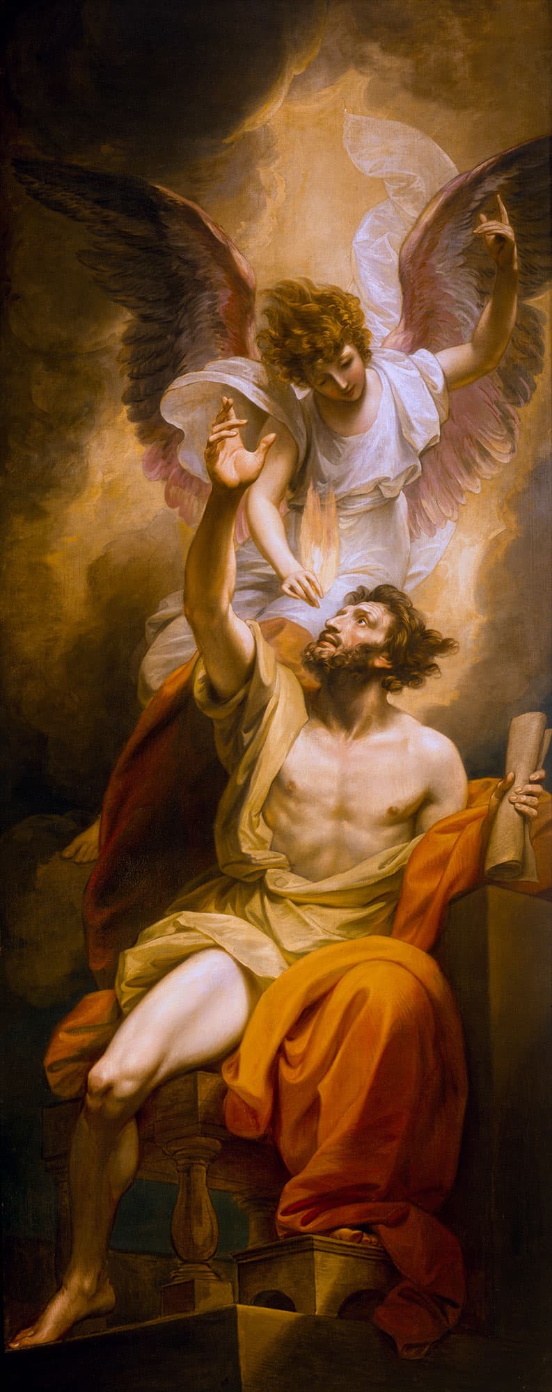 Isaiah with angel by Benjamin West