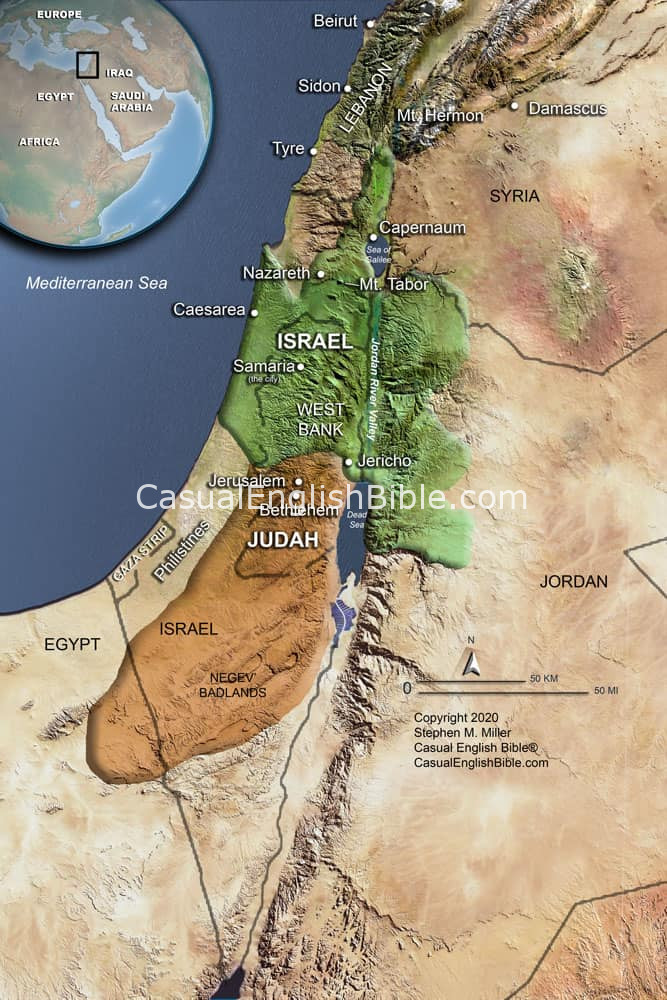 Map: Israel and Judah