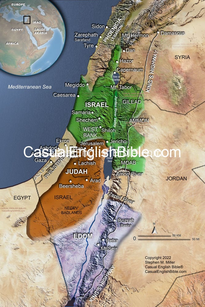 Bible map of Edom, Israel, Judah Bible map of Edom, Israel, Judah