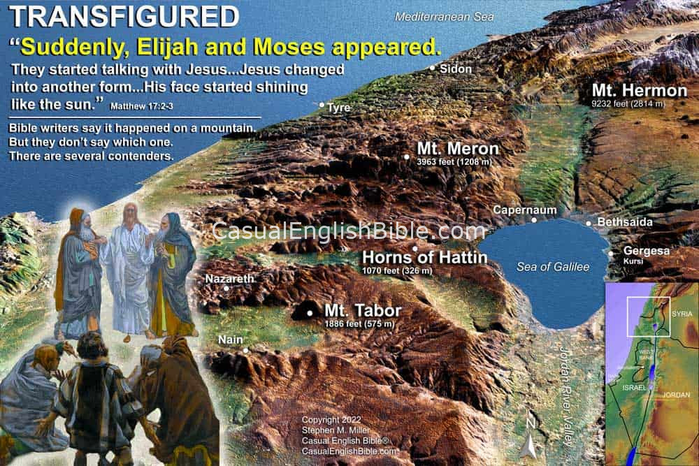 map of Elijah at Jesus' Transfiguration