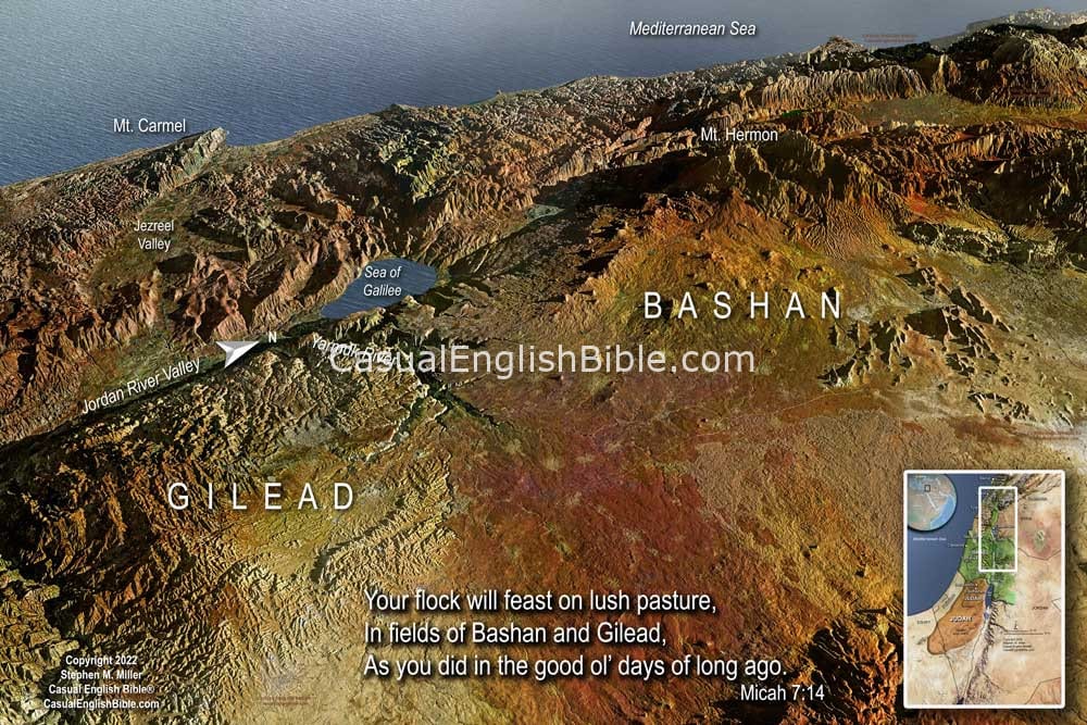 Map of Bashan and Gilead for Casual English Bible