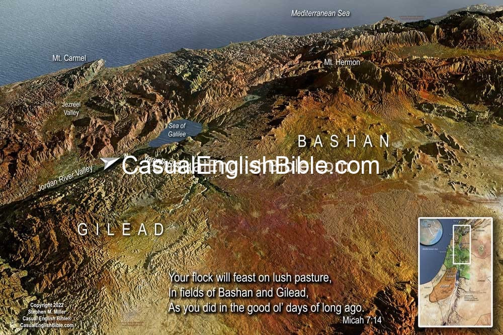 Map of Bashan and Gilead for Casual English Bible Map of Bashan and Gilead for Casual English Bible
