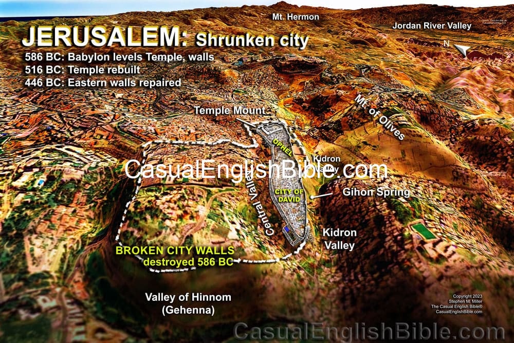 Map of Jerusalem temple and walls in the time of Ezra, Nehemiah Map of Jerusalem temple and walls in the time of Ezra, Nehemiah