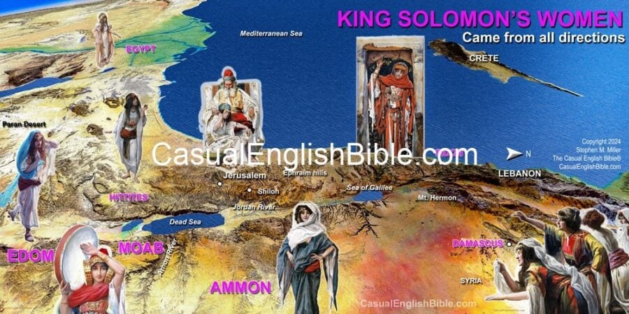 3D bible map of King Solomon's wives. Casual English Bible