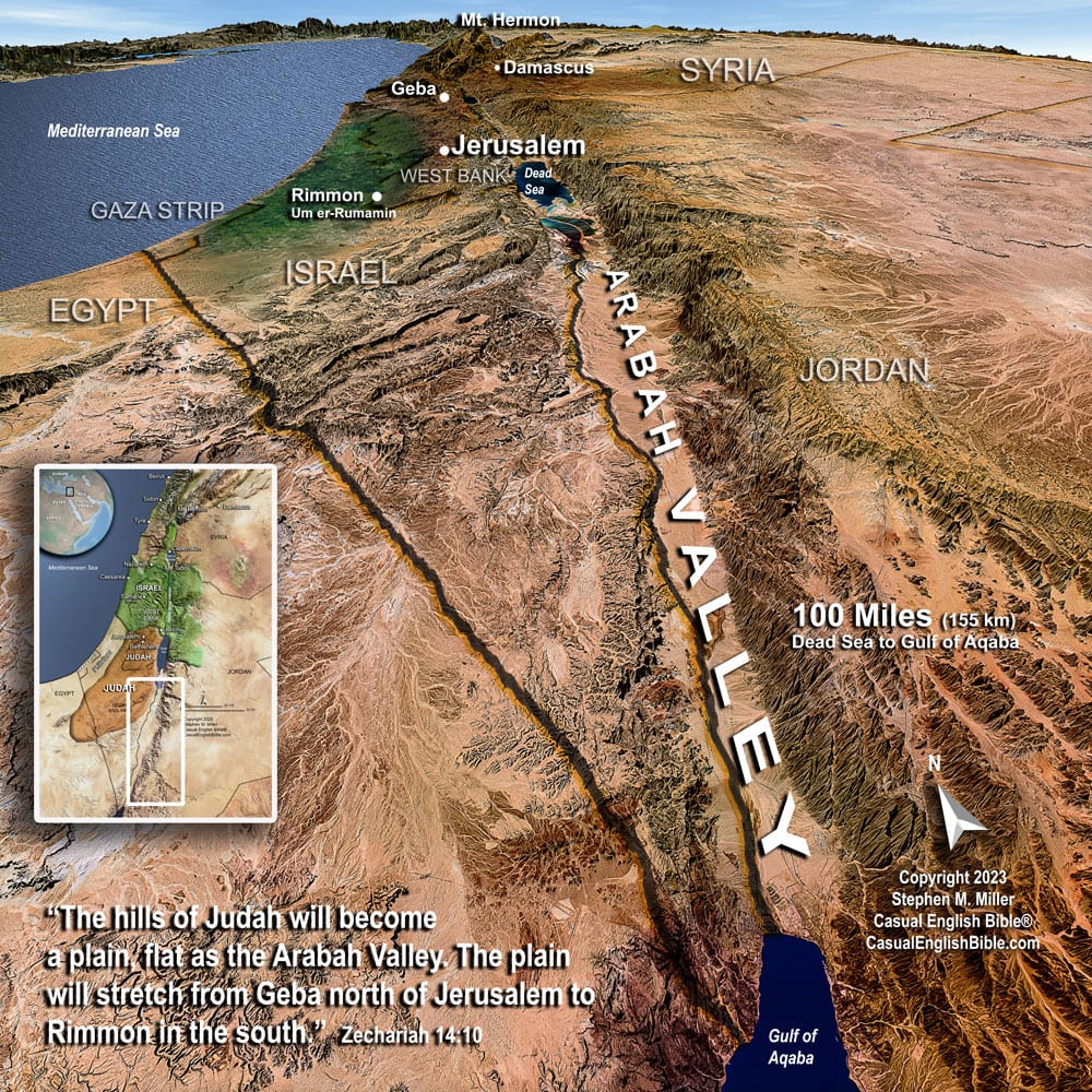 Map of the Arabah Valley, Casual English Bible