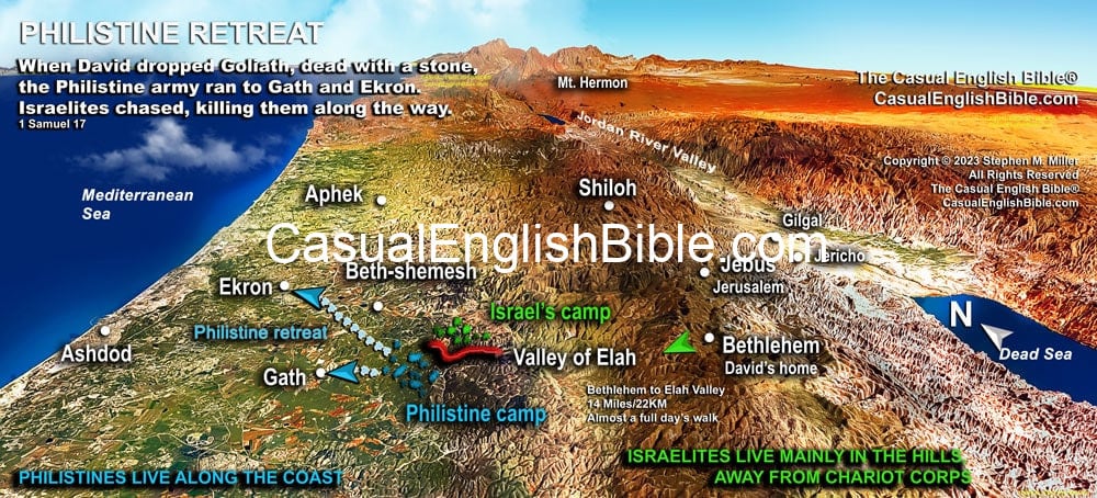 map of the battle between David and Goliath at Elah map of the battle between David and Goliath at Elah