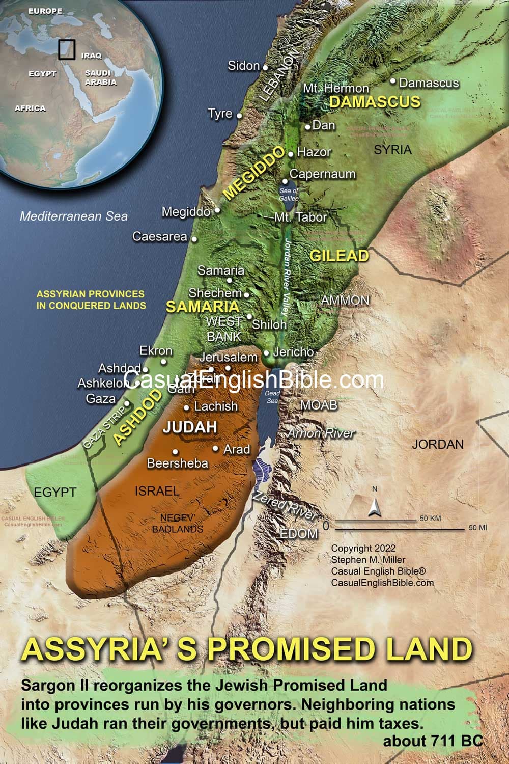 Bible map of Assyria's provinces in Israel Bible map of Assyria's provinces in Israel