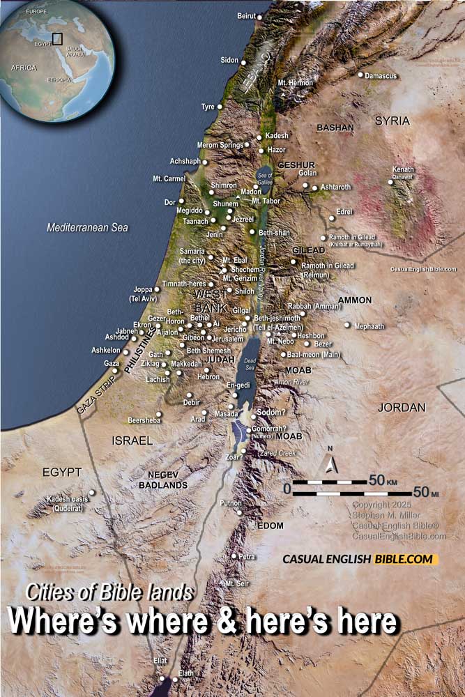 Bible map of cities in and around ancient Israel Bible map of cities in and around ancient Israel