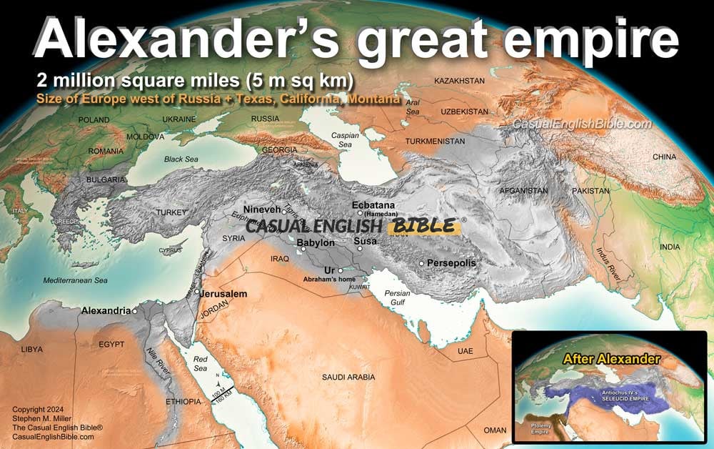 Map of Alexander the Great's empire. For the Casual English Bible. Map of Alexander the Great's empire. For the Casual English Bible.