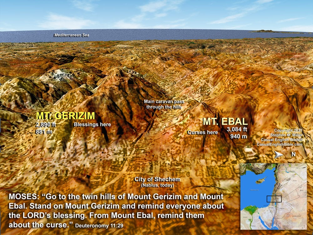 Mt Gerizim and Mt. Ebal Mt Gerizim and Mt. Ebal