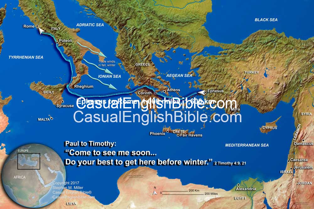 map of Route from Ephesus to Rome map of Route from Ephesus to Rome