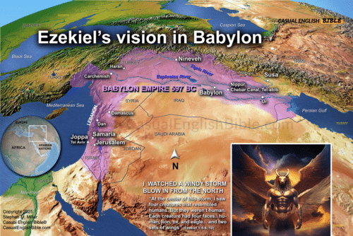 Map of Chebar Canal in Babylon Empire by Stephen M. Miller, Casual English Bible