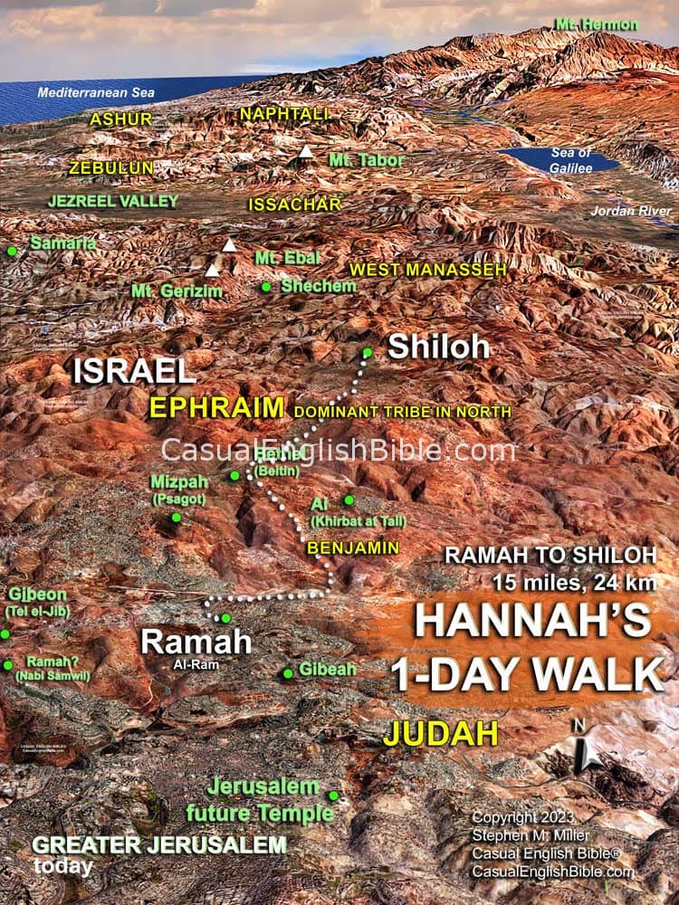Bible map Ramah to Shiloh