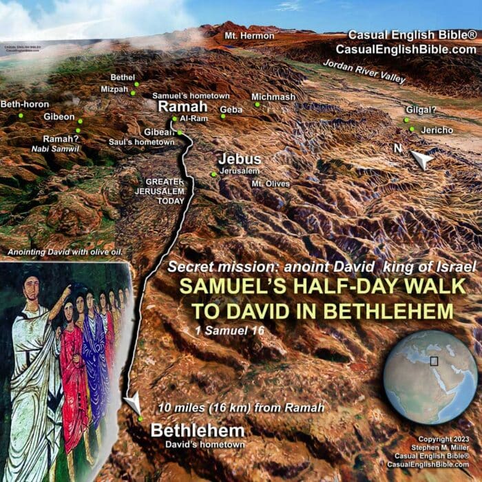 Bible map Ramah to Bethlehem for The Casual English Bible