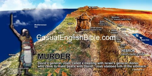 Map of Hebron, where Joab murdered Abner. For Casual English Bible.