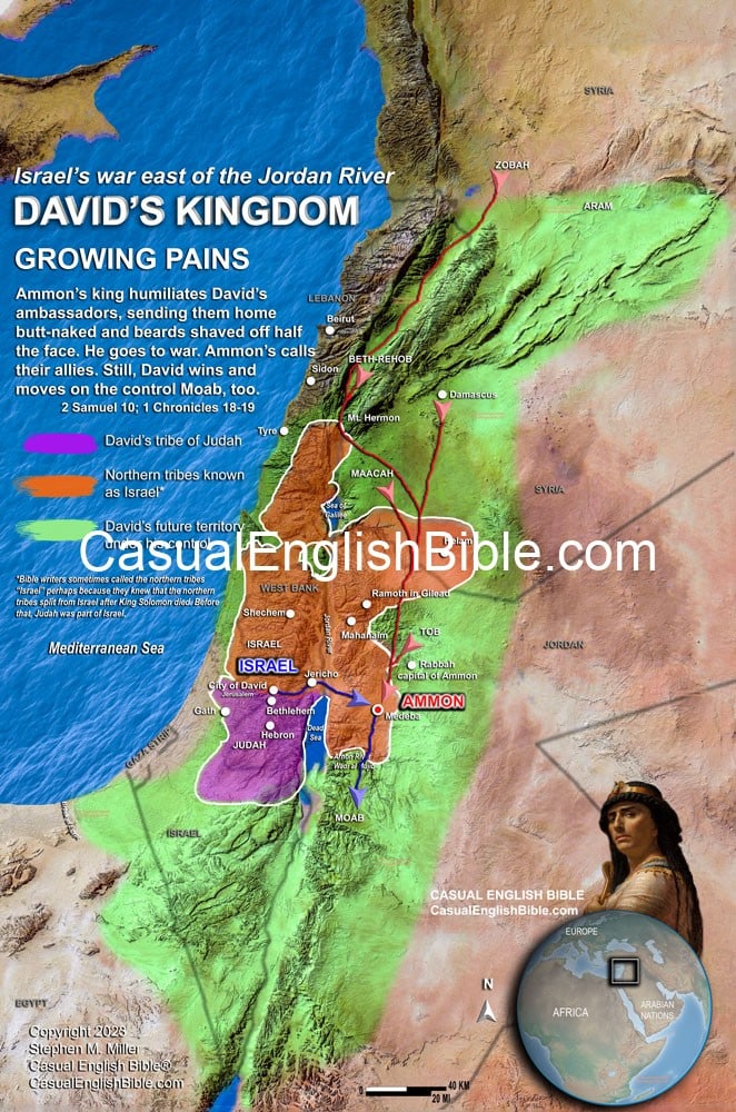 3D Map of David's battles with Ammon and Moab. For the Casual English Bible at CasualEnglishBible.com.