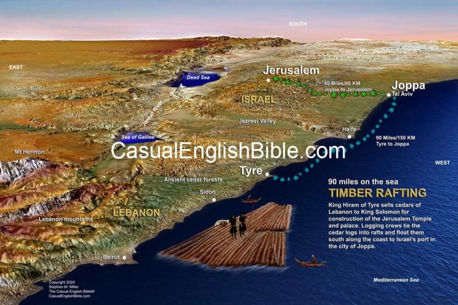 timber rafting for Jerusalem Temple