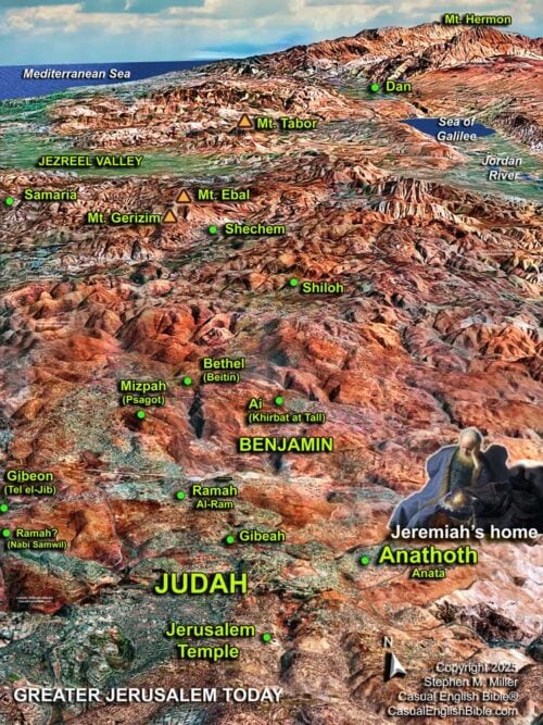 Map of Jeremiah's hometown of Anathoth