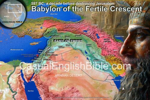 Map of Babylon's Empire 597 BC for Casual English Bible