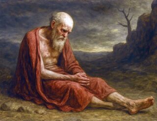 Painting of Job for Casual English Bible by ChatGPT