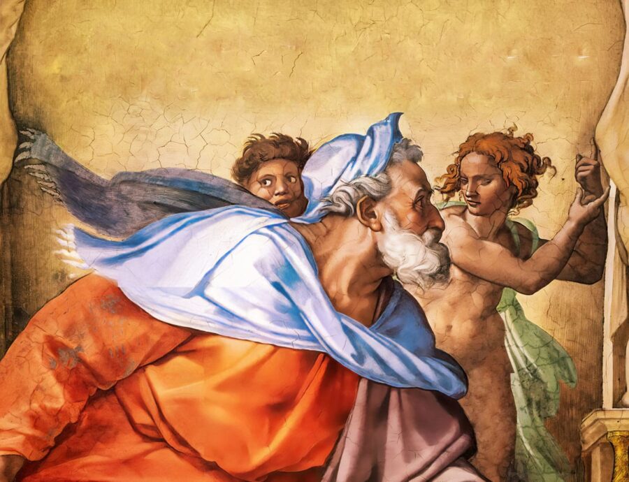 Ezekiel painting based on Michelangelo's work