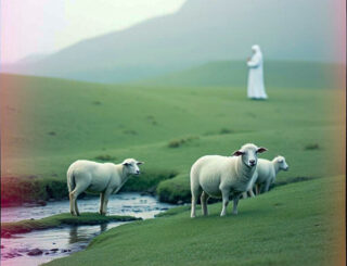picture of sheep and shepherd