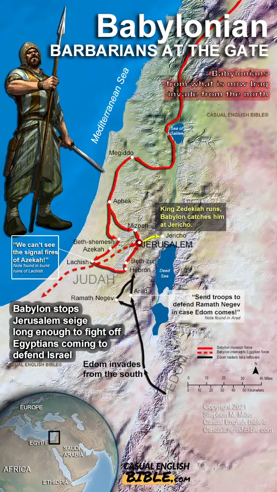 Map: Map of Babylonians conquering Judah