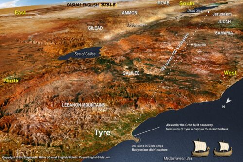 Map of Tyre for the Casual English Bible, by Stephen M. Miller