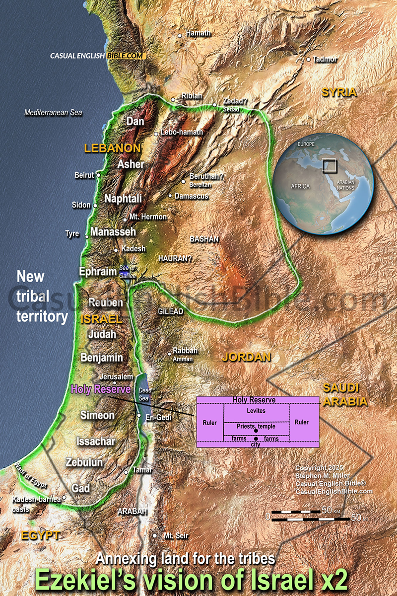 Map: Ezekiel's visionary Israel