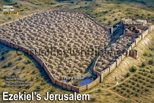 Sketch of Ezekiel's Jerusalem for The Casual English Bible by Stephen M. Miller