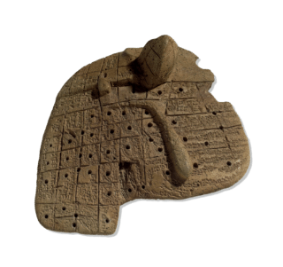 Ancient model of a sheep's liver, used to tell the future from markings on the liver of a sacrificed animal.