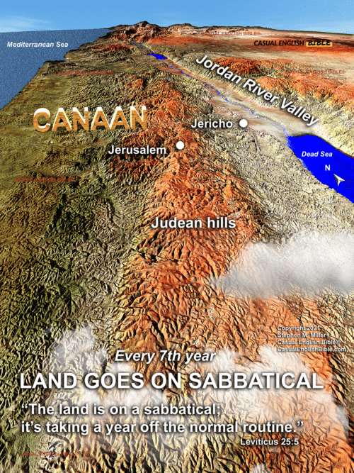 leviticus 25 Map of Judean Hills of Canaan. For The Casual English Bible