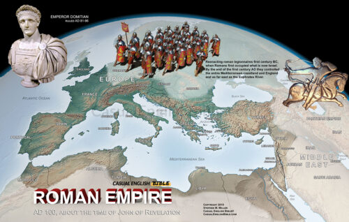 Map of the Roman Empire in New Testament Bible times. For The Casual English Bible.
