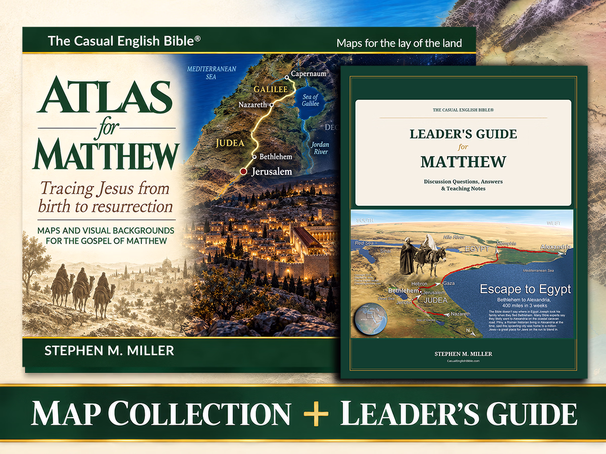 Cover of Casual English Bible's Q&A leader's guide matthew-atlas-leaders-guide-10-5-2026-1200px